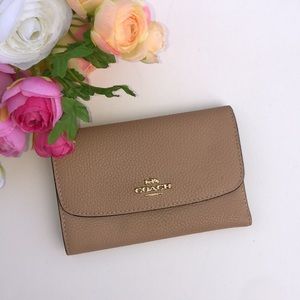 Coach Pale Pink Pebbled Leather Coach Wallet Soft Pink Coach Wallet Snap